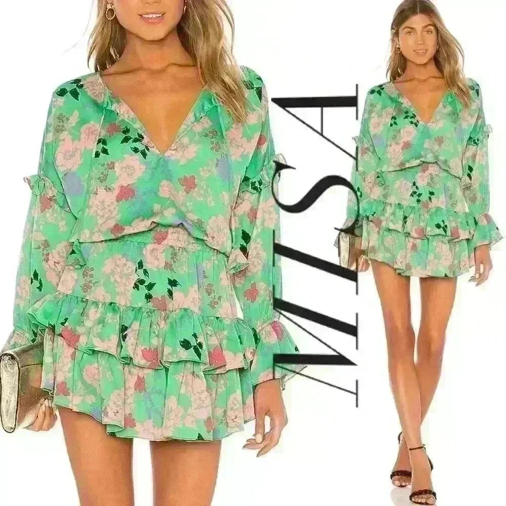 MISA Los Angeles "Amalya" Mini Dress in Peony